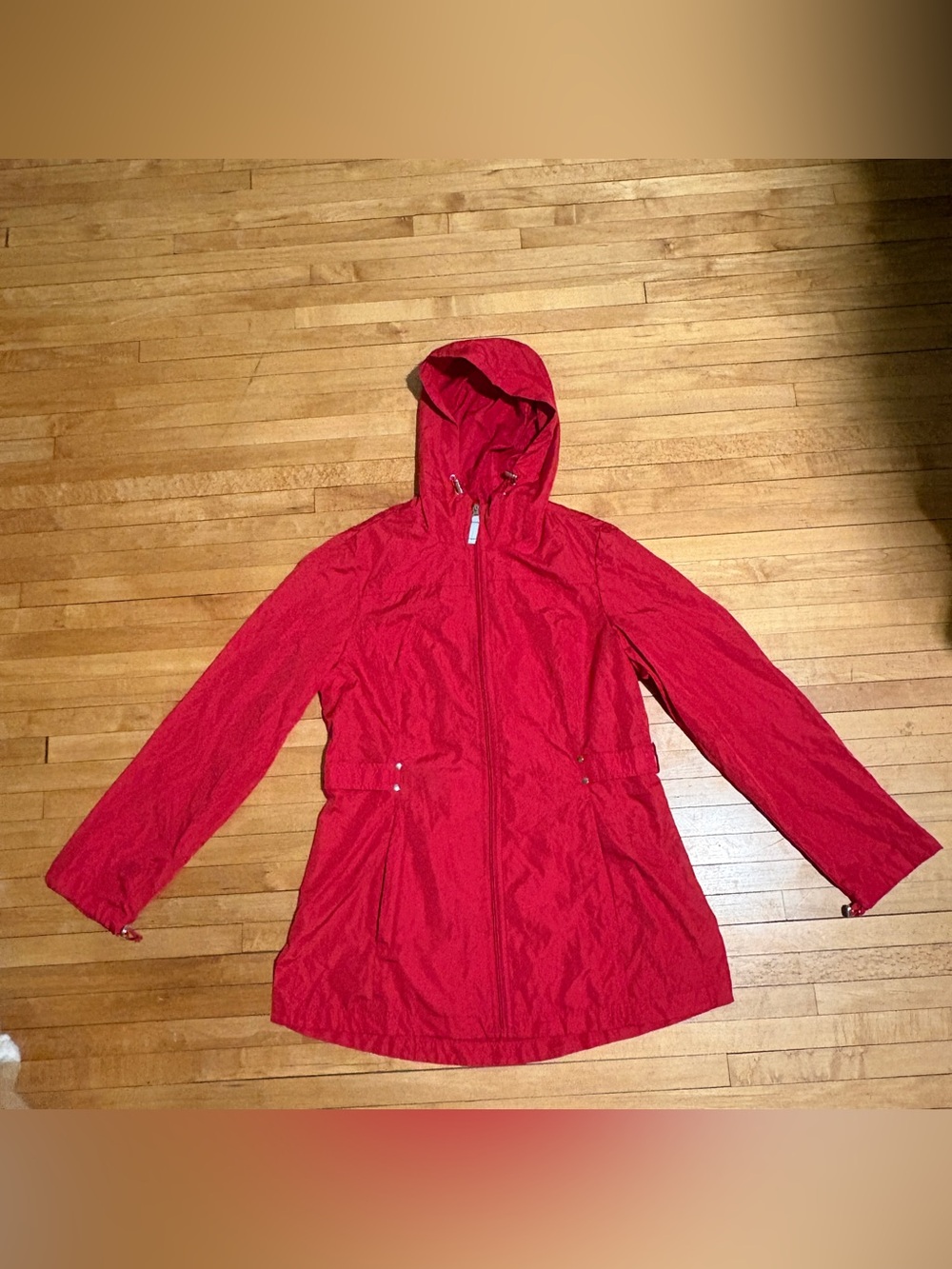 Jones New York Red Hooded Utility Jacket